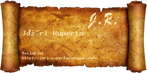 Jári Ruperta névjegykártya